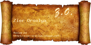 Zier Orsolya névjegykártya